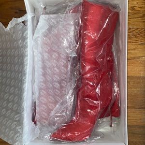 Steve Madden red Dominique over the knee boots